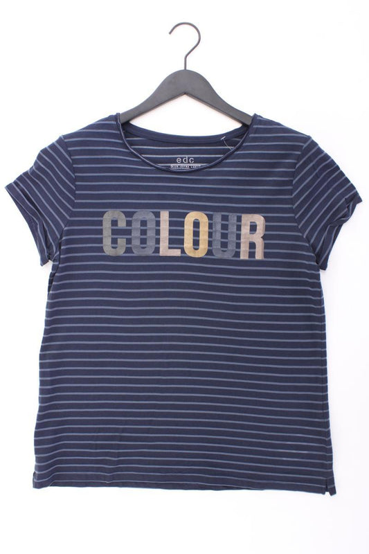 edc by Esprit Ringelshirt Gr. XL gestreift Kurzarm blau aus Baumwolle