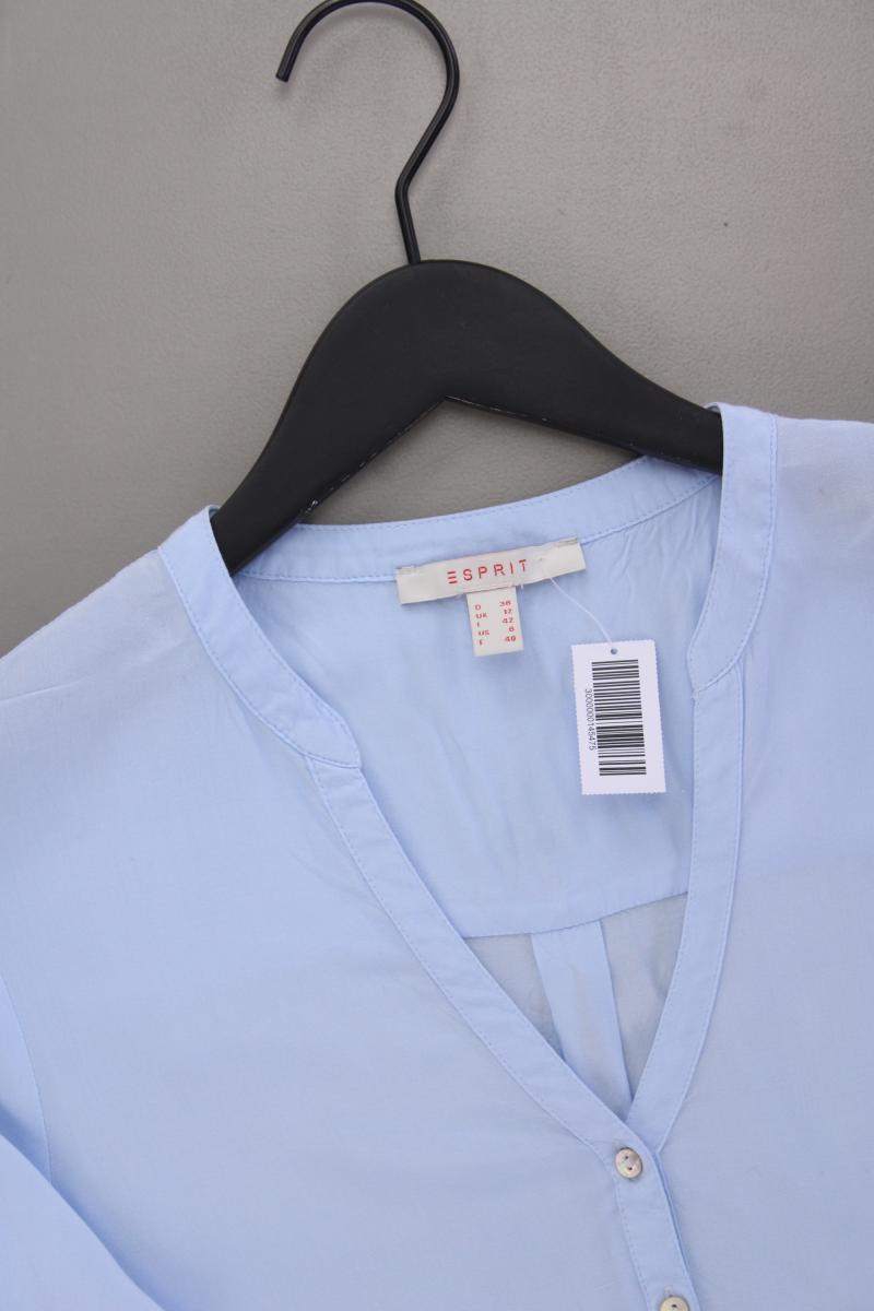 Esprit Langarmbluse Gr. 38 blau aus Viskose