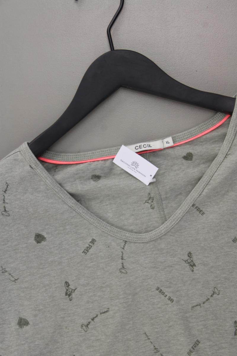 Cecil Printshirt Gr. XL Kurzarm grün aus Polyester