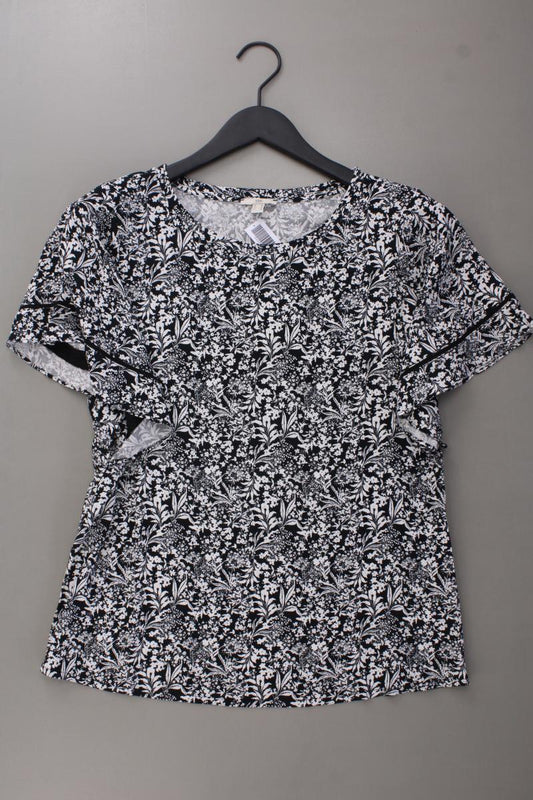 edc by Esprit Kurzarmbluse Gr. XS mit Blumenmuster schwarz aus Viskose