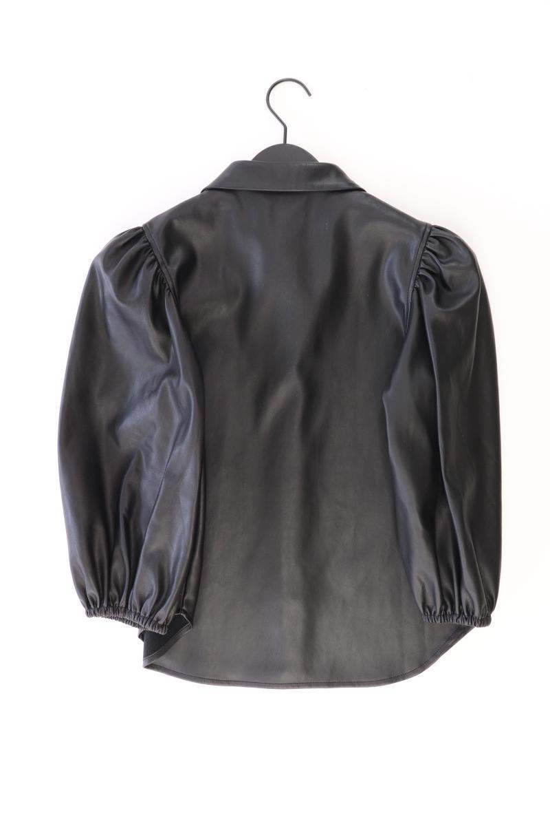 Zara Kunstlederbluse Gr. XS Langarm schwarz