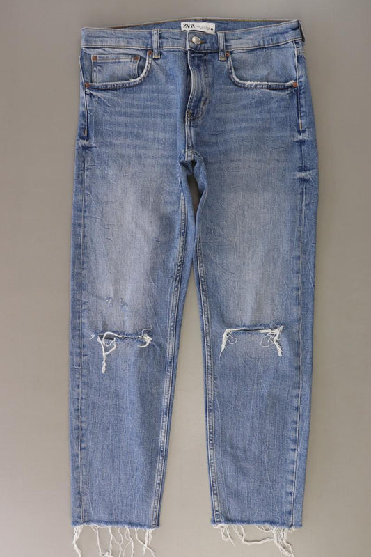 Zara Straight Jeans Gr. 38 blau aus Baumwolle