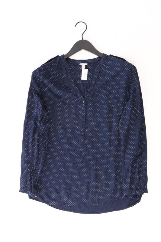 Esprit Langarmbluse Gr. 38 blau aus Viskose