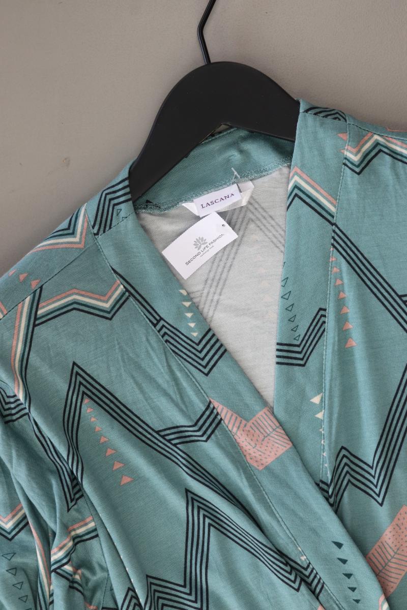 Lascana Wickelkleid Gr. 36/38 geometrisches Muster 3/4 Ärmel blau aus Viskose