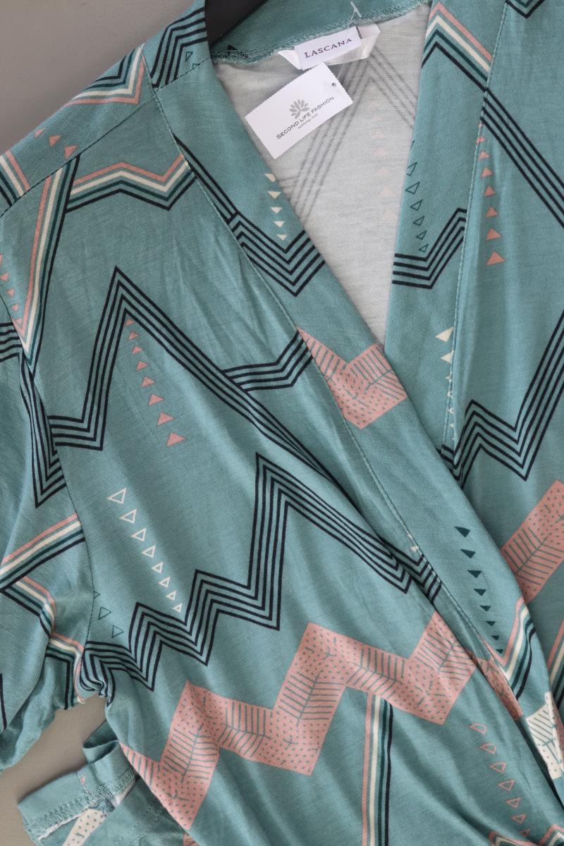 Lascana Wickelkleid Gr. 36/38 geometrisches Muster 3/4 Ärmel blau aus Viskose