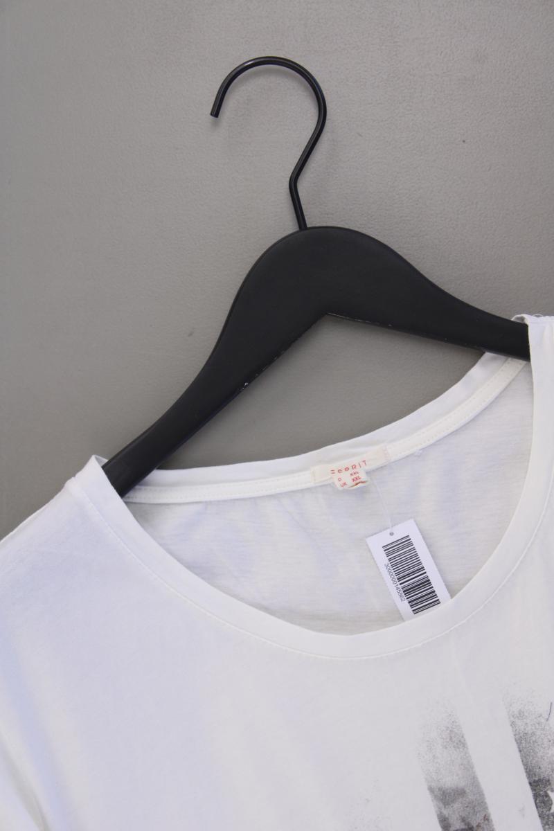 Esprit Printshirt Gr. XXL Kurzarm weiß aus Baumwolle