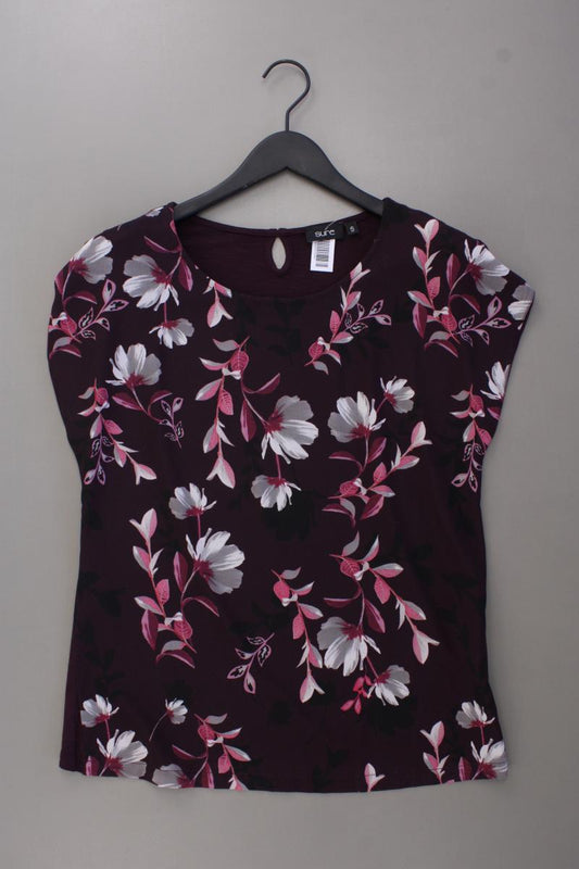 Sure Kurzarmbluse Gr. S mit Blumenmuster lila aus Polyester