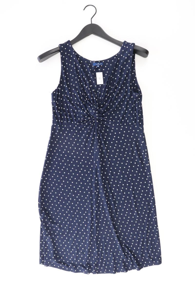 Tom Tailor Jerseykleid Gr. 38 gepunktet Kurzarm blau aus Viskose