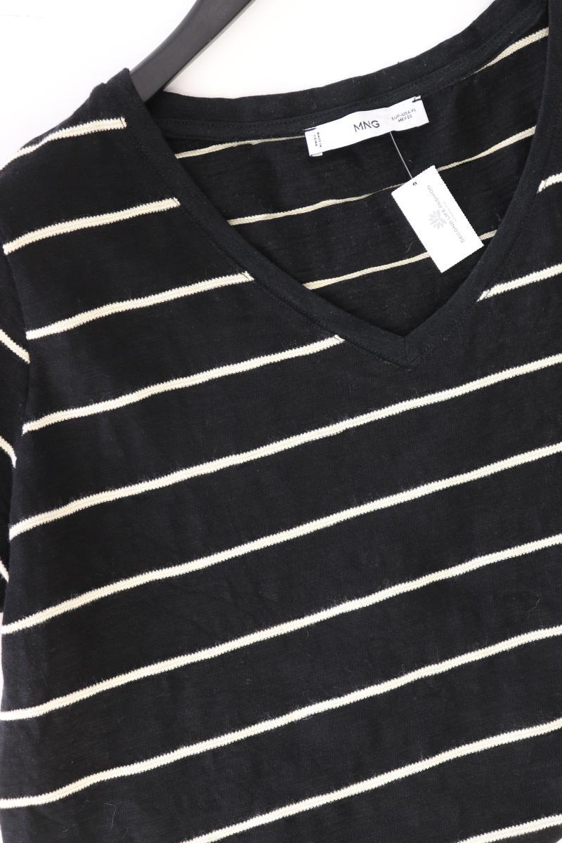 Mango Ringelshirt Gr. XL gestreift Kurzarm schwarz aus Baumwolle