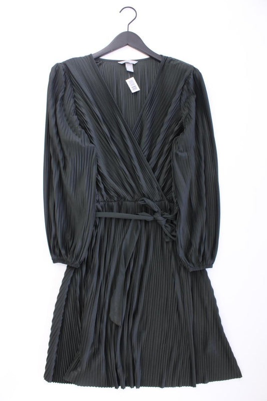 H&M Langarmkleid Gr. M mit Gürtel olivgrün aus Polyester