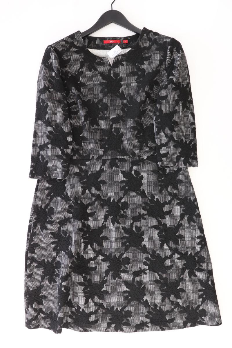 s.Oliver Etuikleid Gr. 42 mit Blumenmuster 3/4 Ärmel grau aus Polyester
