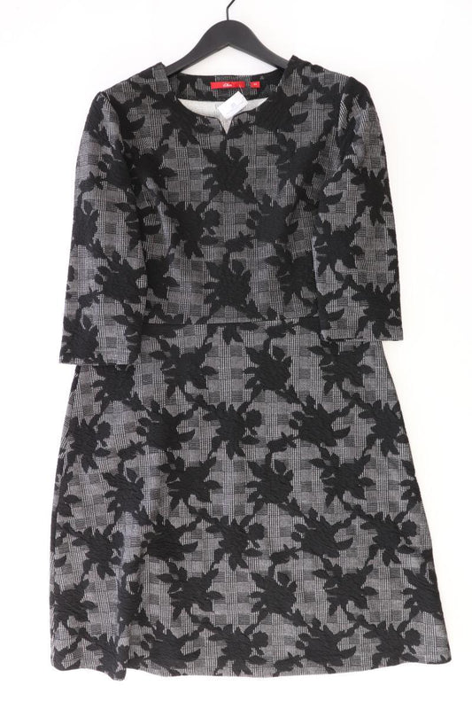 s.Oliver Etuikleid Gr. 42 mit Blumenmuster 3/4 Ärmel grau aus Polyester