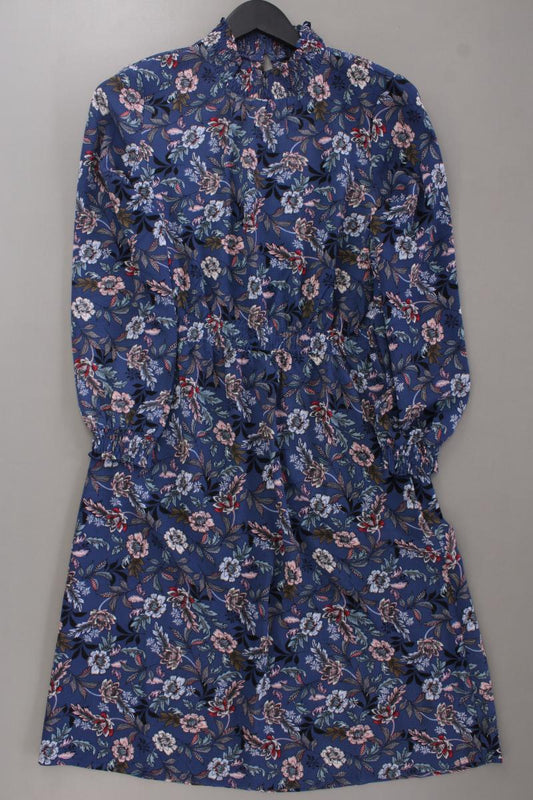 Only Langarmkleid Gr. 38 mit Blumenmuster neuwertig blau aus Polyester