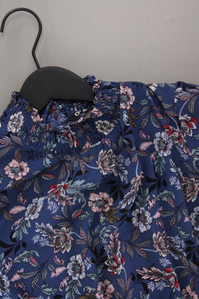 Only Langarmkleid Gr. 38 mit Blumenmuster neuwertig blau aus Polyester