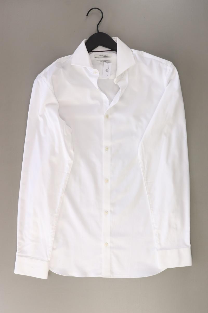 Jack & Jones Langarmhemd für Herren Gr. M weiß aus Baumwolle