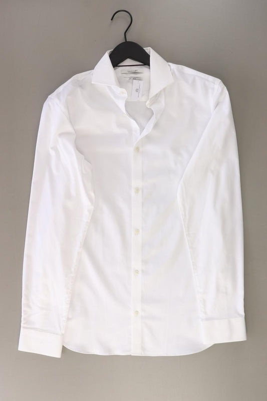 Jack & Jones Langarmhemd für Herren Gr. M weiß aus Baumwolle