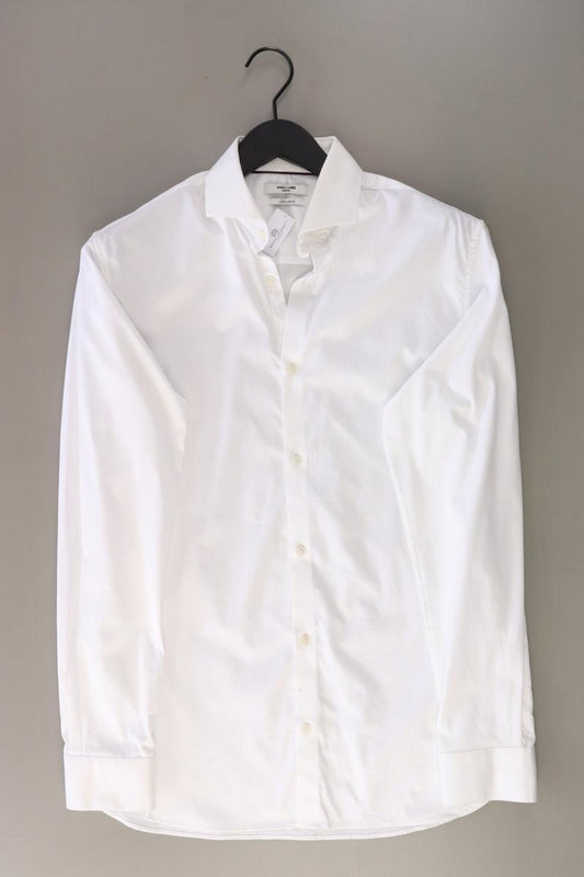 Jack & Jones Langarmhemd für Herren Gr. M weiß aus Baumwolle