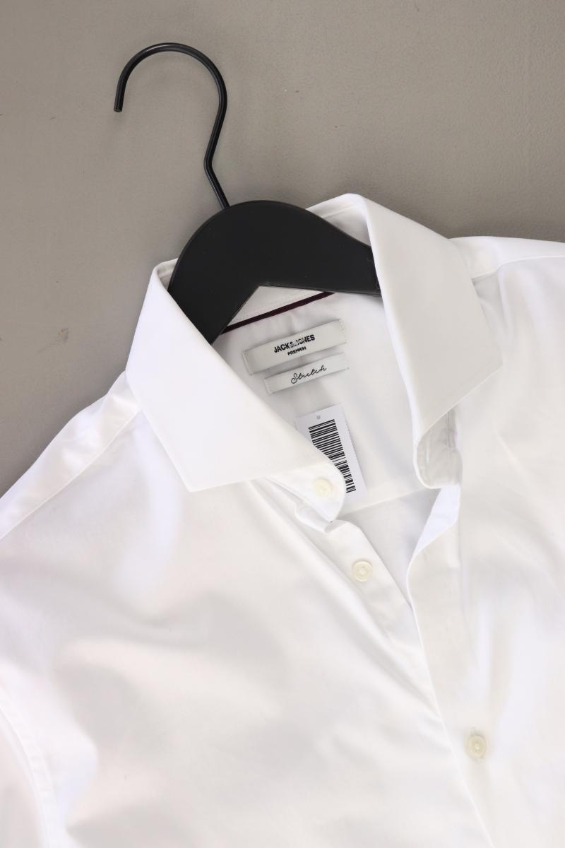 Jack & Jones Langarmhemd für Herren Gr. M weiß aus Baumwolle