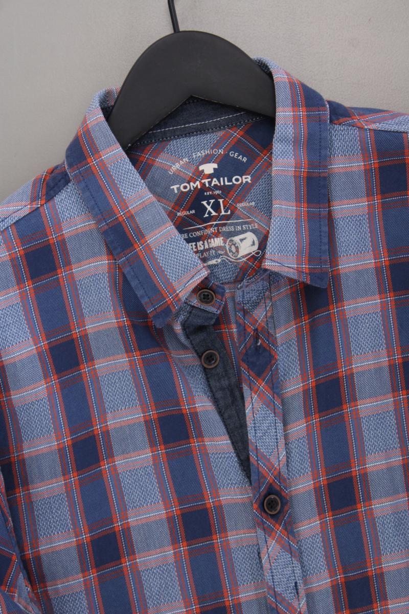 Tom Tailor Karohemd für Herren Gr. XL kariert neuwertig Langarm blau