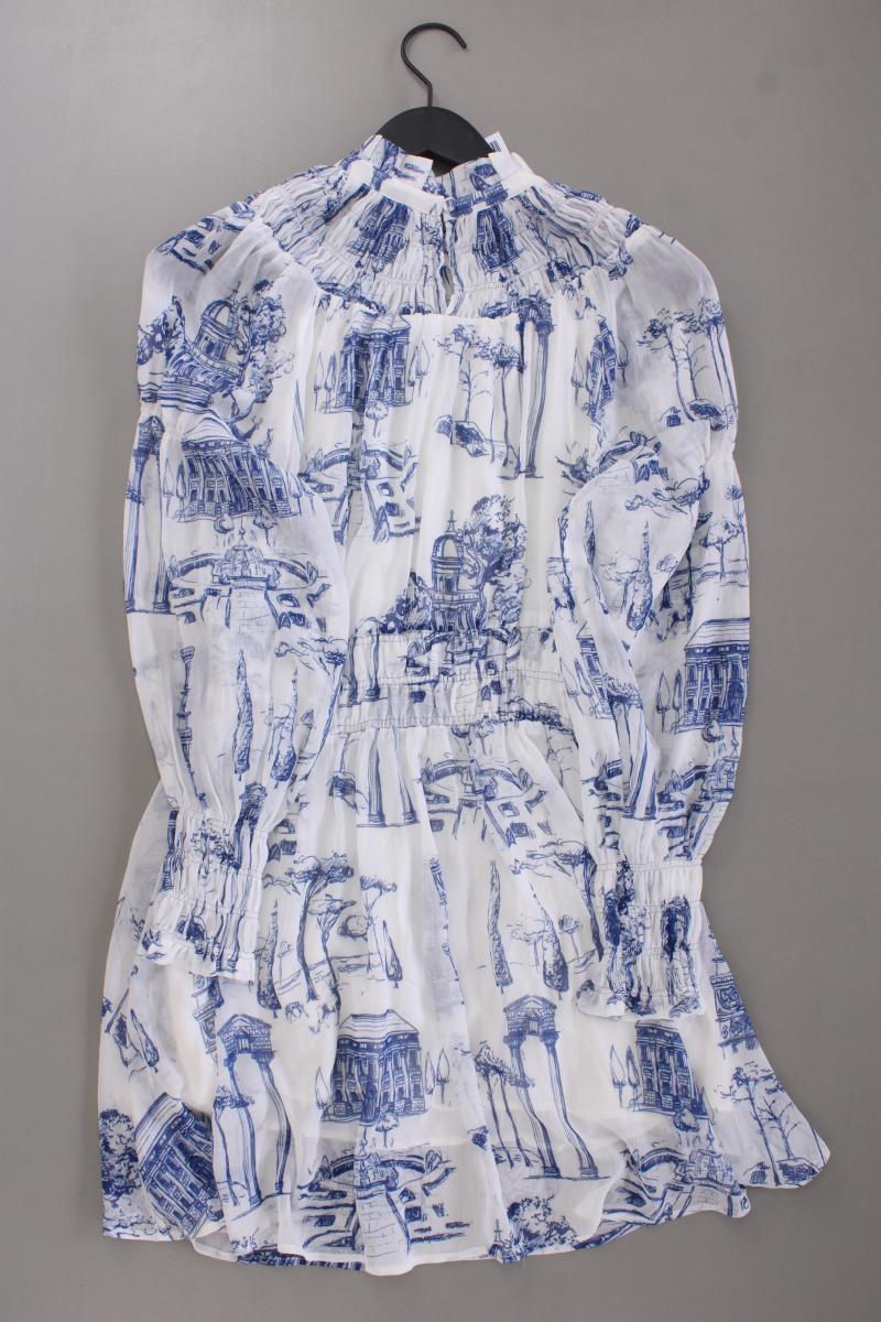 H&M Chiffonkleid Gr. 40 Langarm weiß aus Polyester