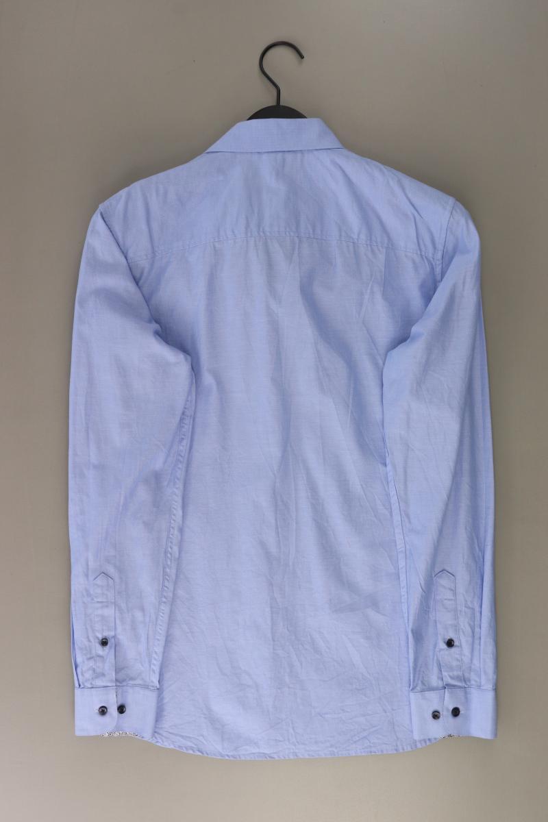 Jack & Jones Langarmhemd für Herren Gr. M blau aus Baumwolle