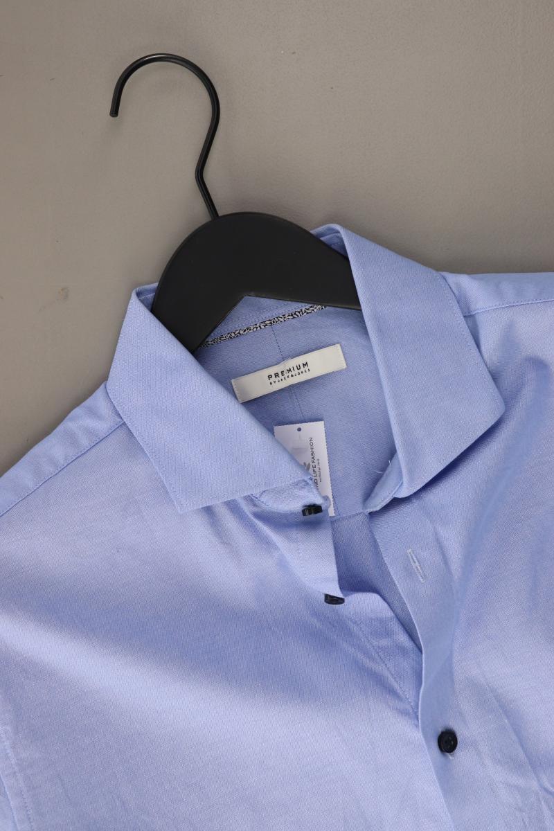 Jack & Jones Langarmhemd für Herren Gr. M blau aus Baumwolle