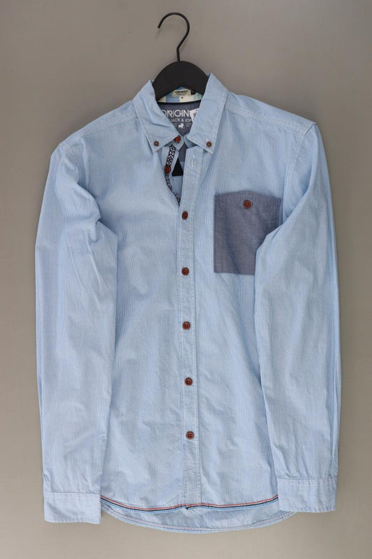 Jack & Jones Langarmhemd für Herren Gr. M blau aus Baumwolle