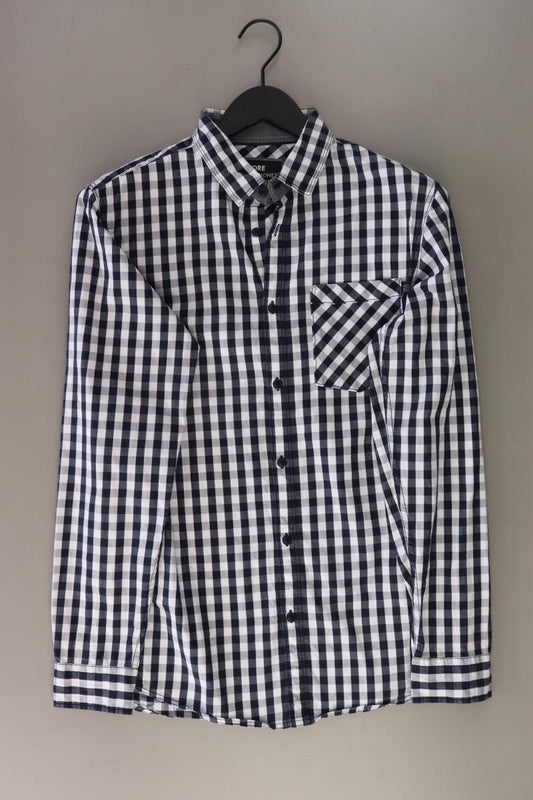 Jack & Jones Karohemd für Herren Gr. M kariert Langarm blau aus Baumwolle