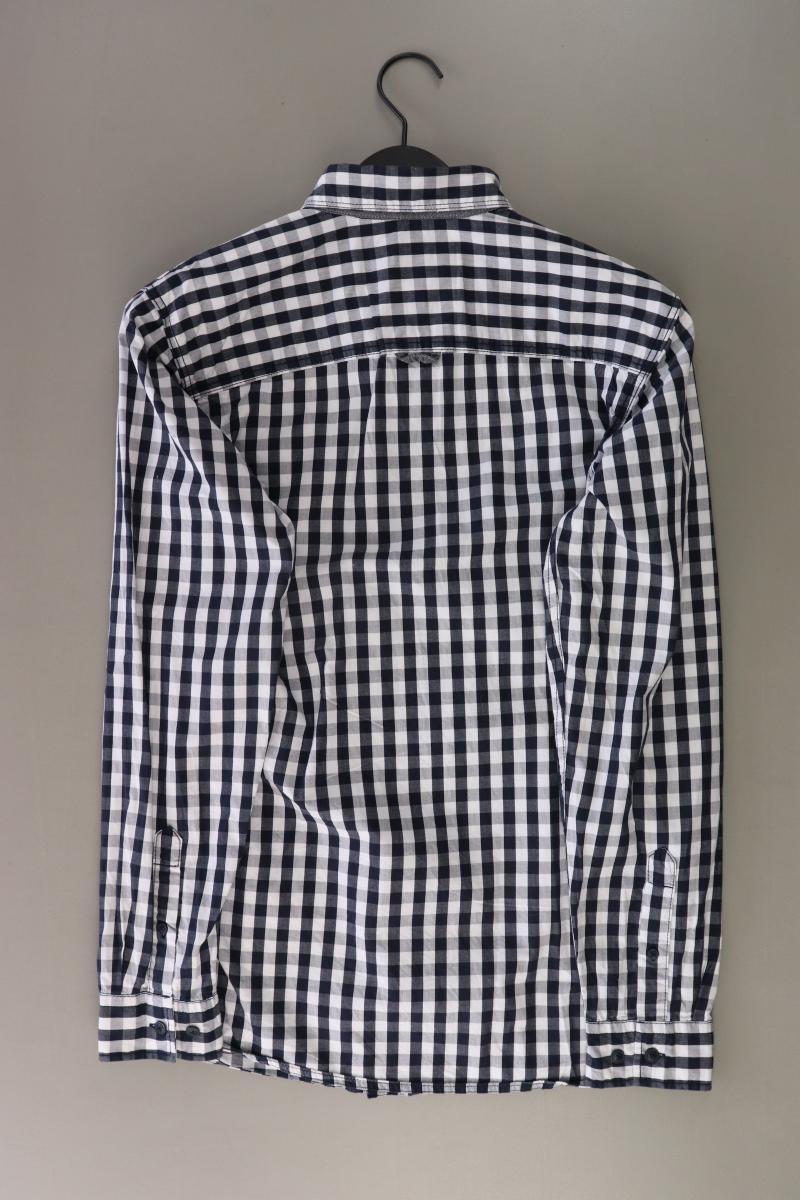 Jack & Jones Karohemd für Herren Gr. M kariert Langarm blau aus Baumwolle
