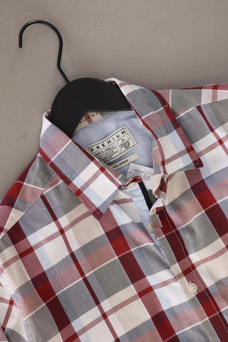 Jack & Jones Karohemd für Herren Gr. M kariert Langarm rot aus Baumwolle