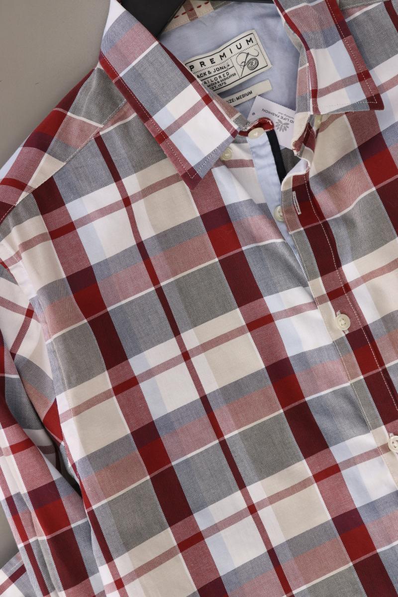 Jack & Jones Karohemd für Herren Gr. M kariert Langarm rot aus Baumwolle