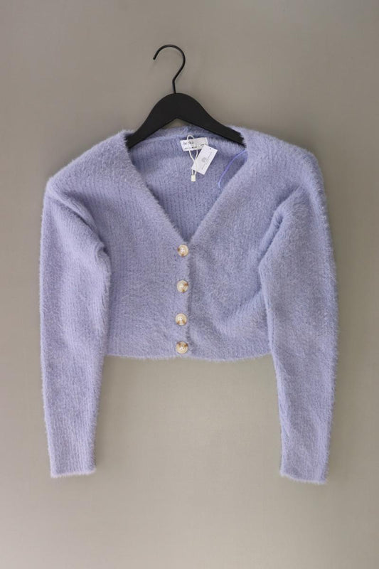 Bershka Crop Cardigan Flieder Gr. XS Langarm lila aus Polyester