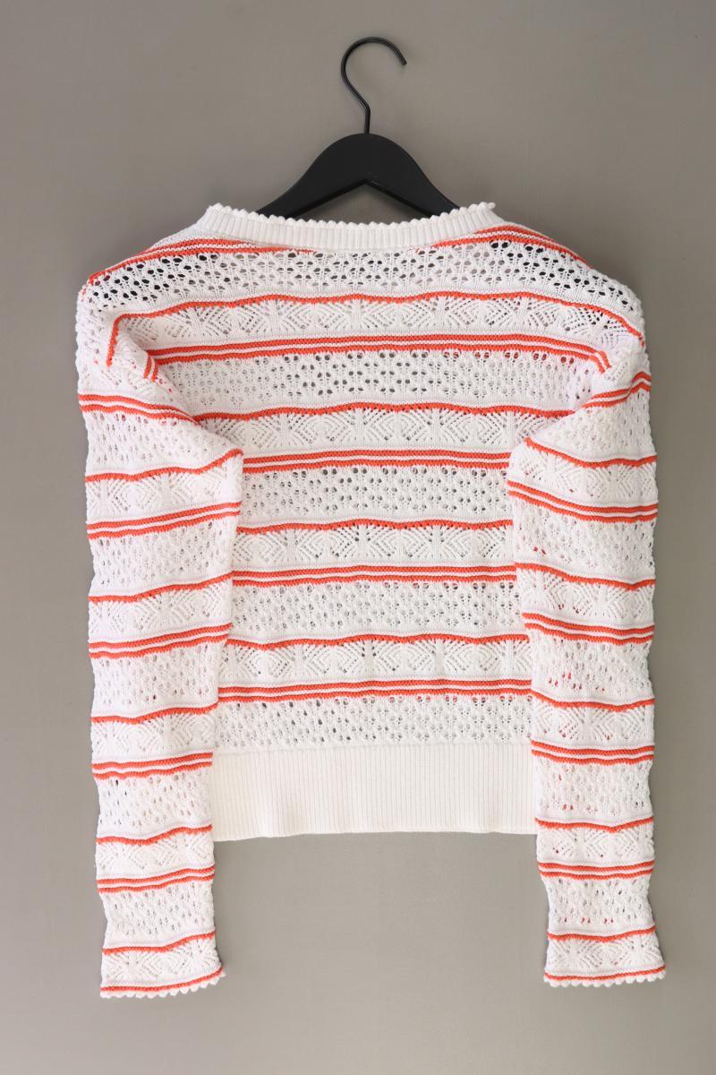 Esprit Grobstrickpullover Gr. L gestreift weiß aus Baumwolle