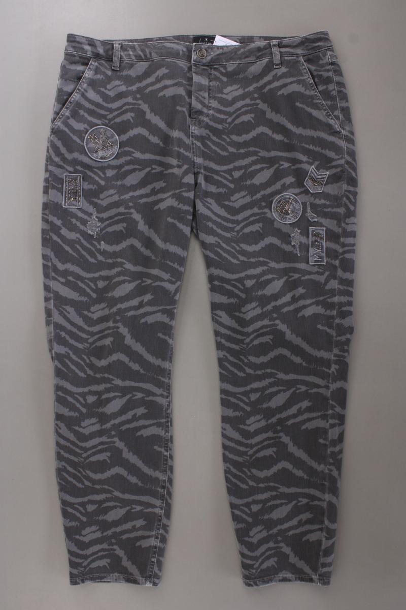 Monari Skinny Jeans Gr. 48 mit Tierdruck grau
