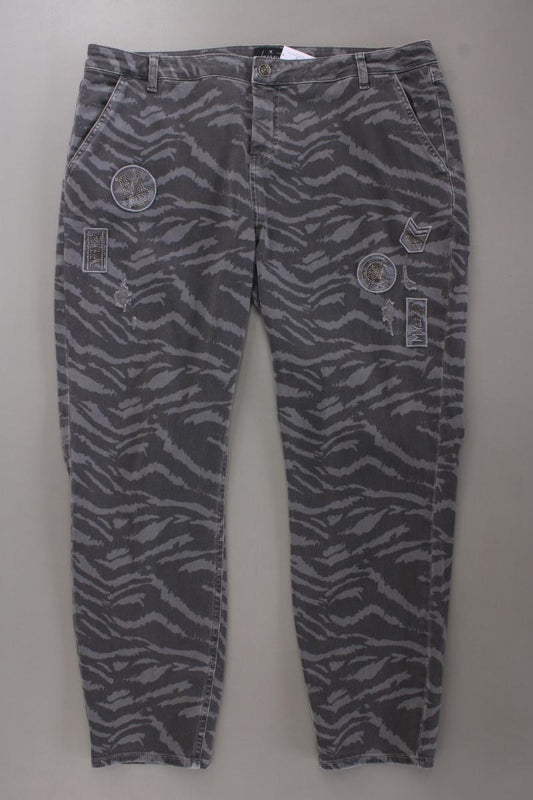Monari Skinny Jeans Gr. 48 mit Tierdruck grau