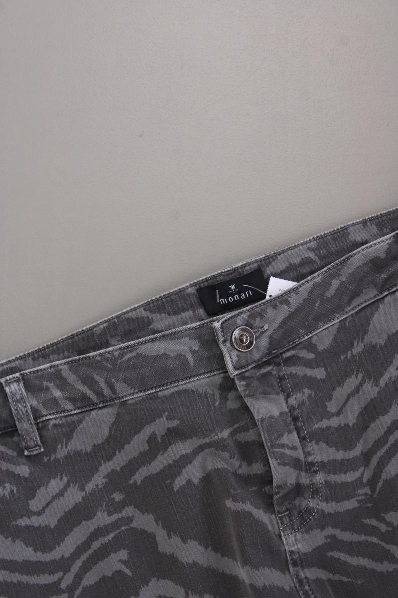 Monari Skinny Jeans Gr. 48 mit Tierdruck grau