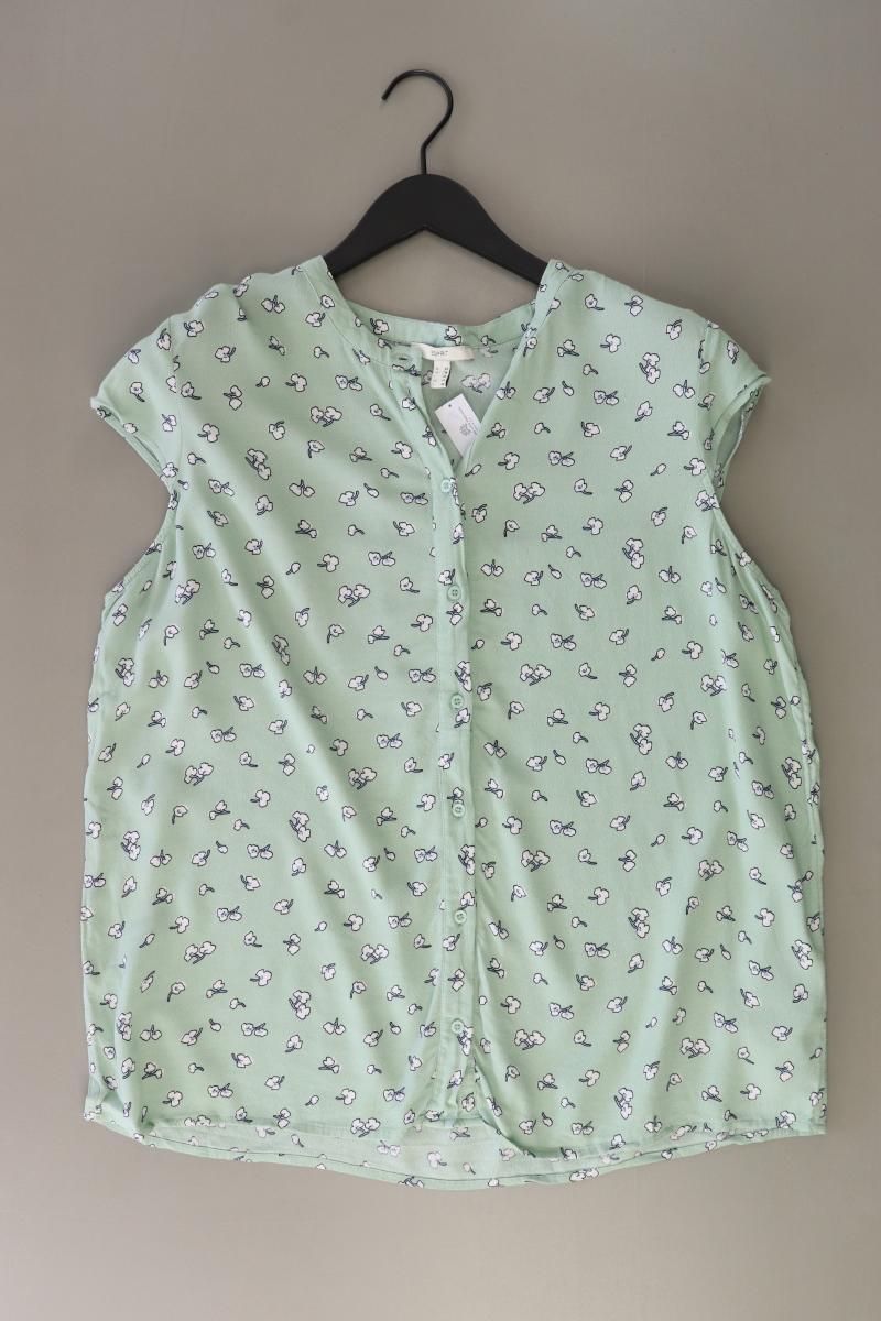 Esprit Bluse salbeifarben Gr. 44 Kurzarm grün aus Viskose