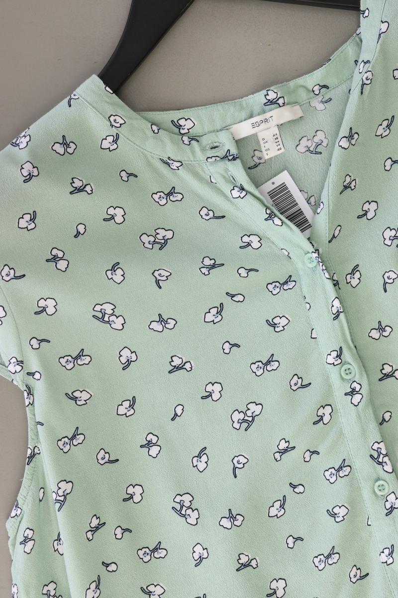 Esprit Bluse salbeifarben Gr. 44 Kurzarm grün aus Viskose