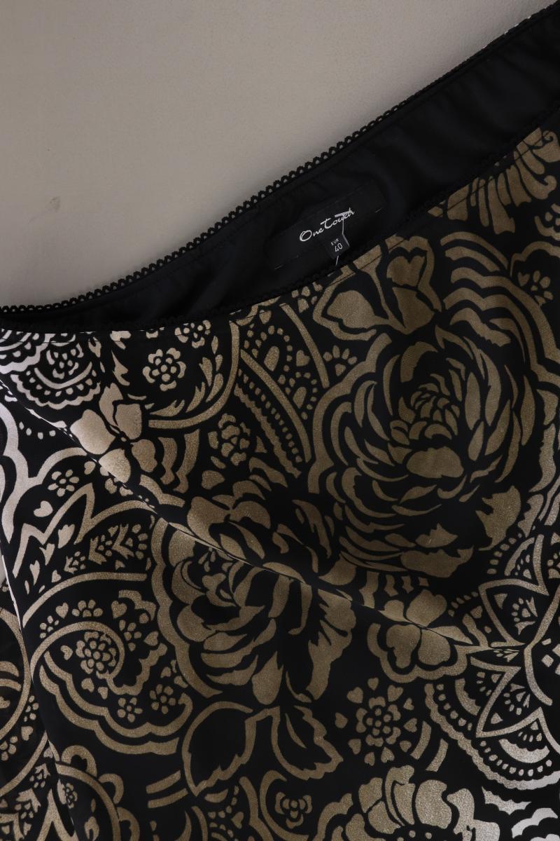one touch Stretchrock Gr. 40 mit Blumenmuster schwarz aus Polyester
