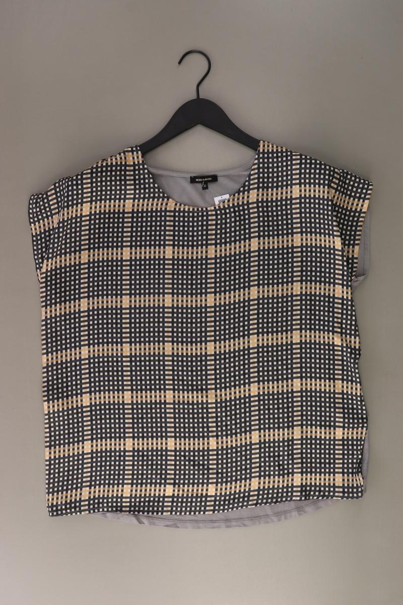More&More Karobluse Gr. 42 kariert Kurzarm grau aus Viskose