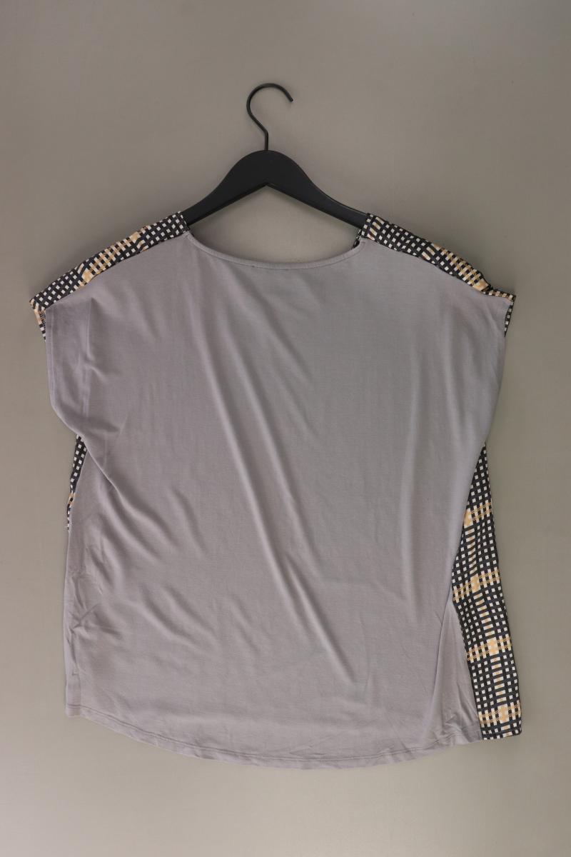 More&More Karobluse Gr. 42 kariert Kurzarm grau aus Viskose