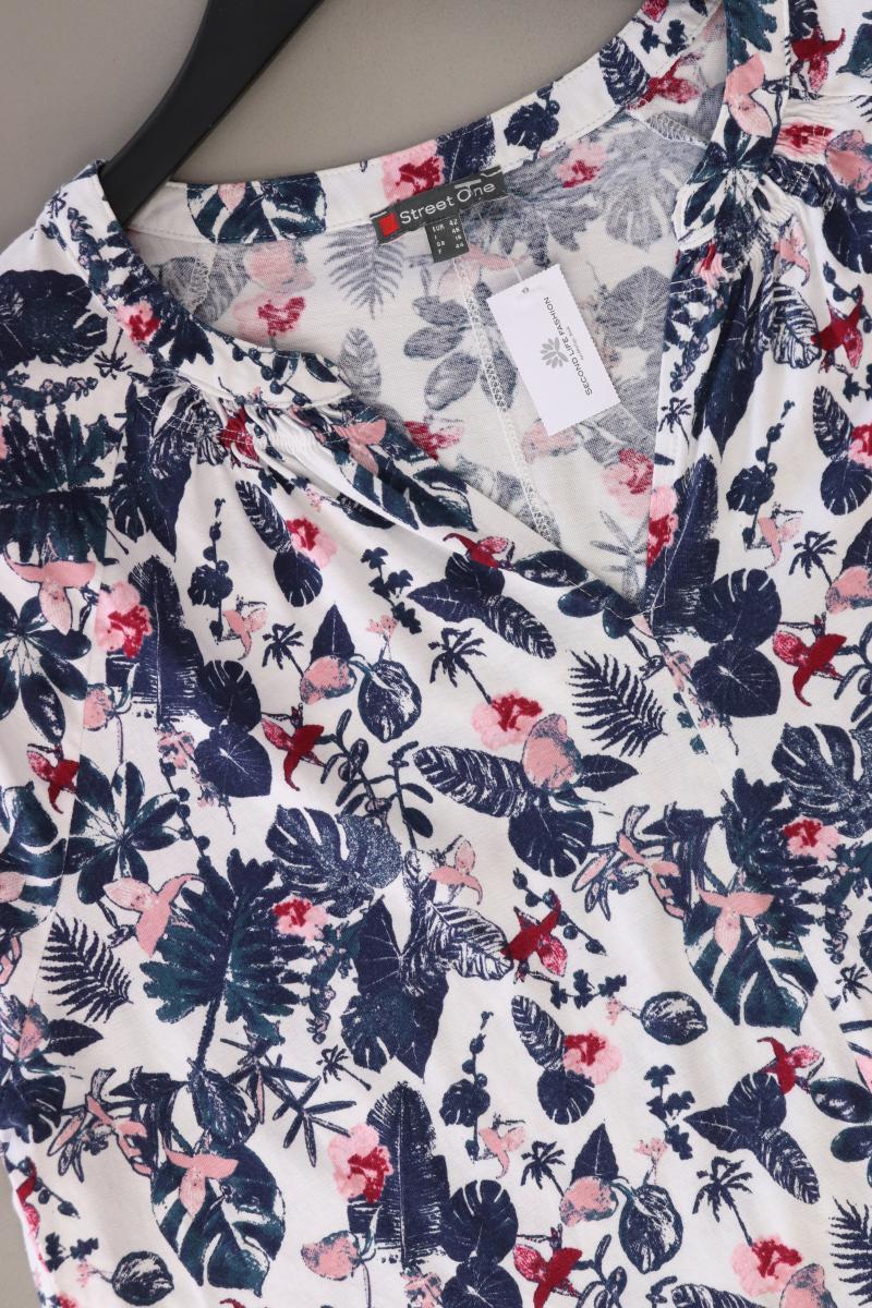 Street One Printshirt Gr. 42 mit Blumenmuster Kurzarm mehrfarbig aus Baumwolle