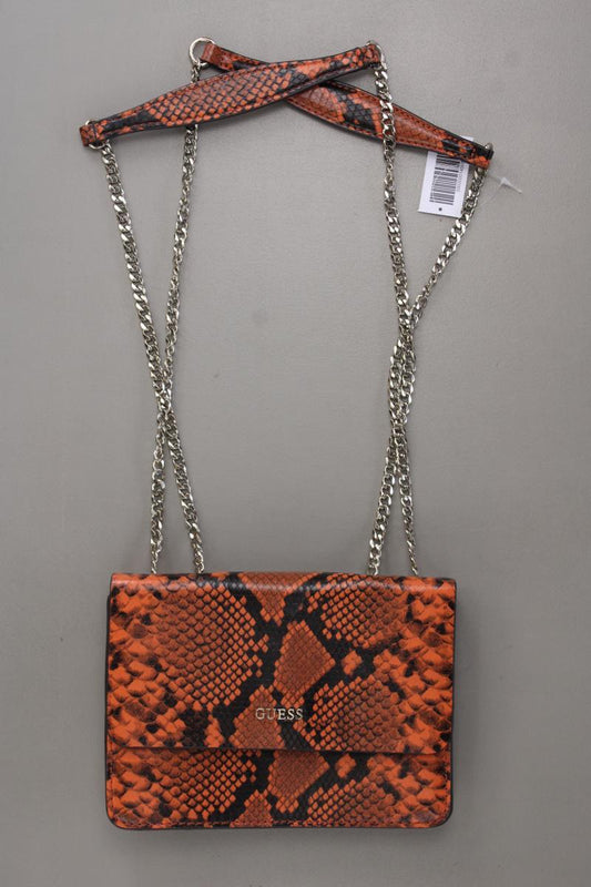 Guess Schultertasche mit Tierdruck neuwertig orange aus Kunstleder