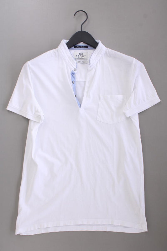 Esprit T-Shirt für Herren Gr. M Kurzarm weiß aus Baumwolle