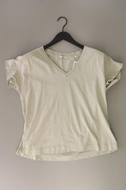 Esprit Shirt mit V-Ausschnitt Gr. M Kurzarm grün aus Baumwolle