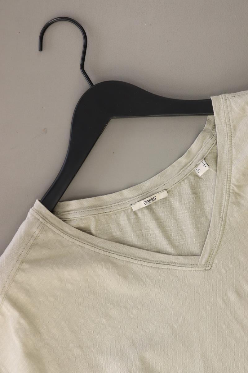 Esprit Shirt mit V-Ausschnitt Gr. M Kurzarm grün aus Baumwolle