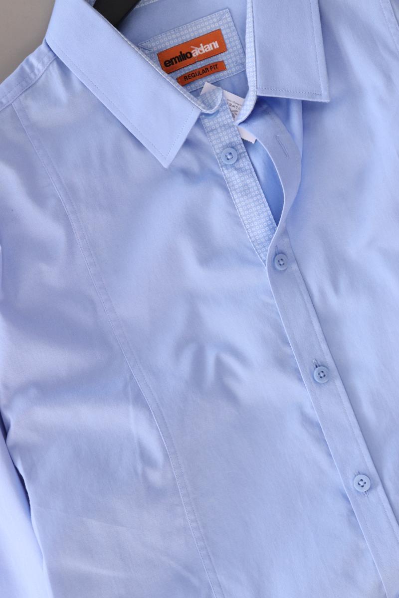 Emilio Adani Langarmhemd für Herren Gr. L blau aus Baumwolle
