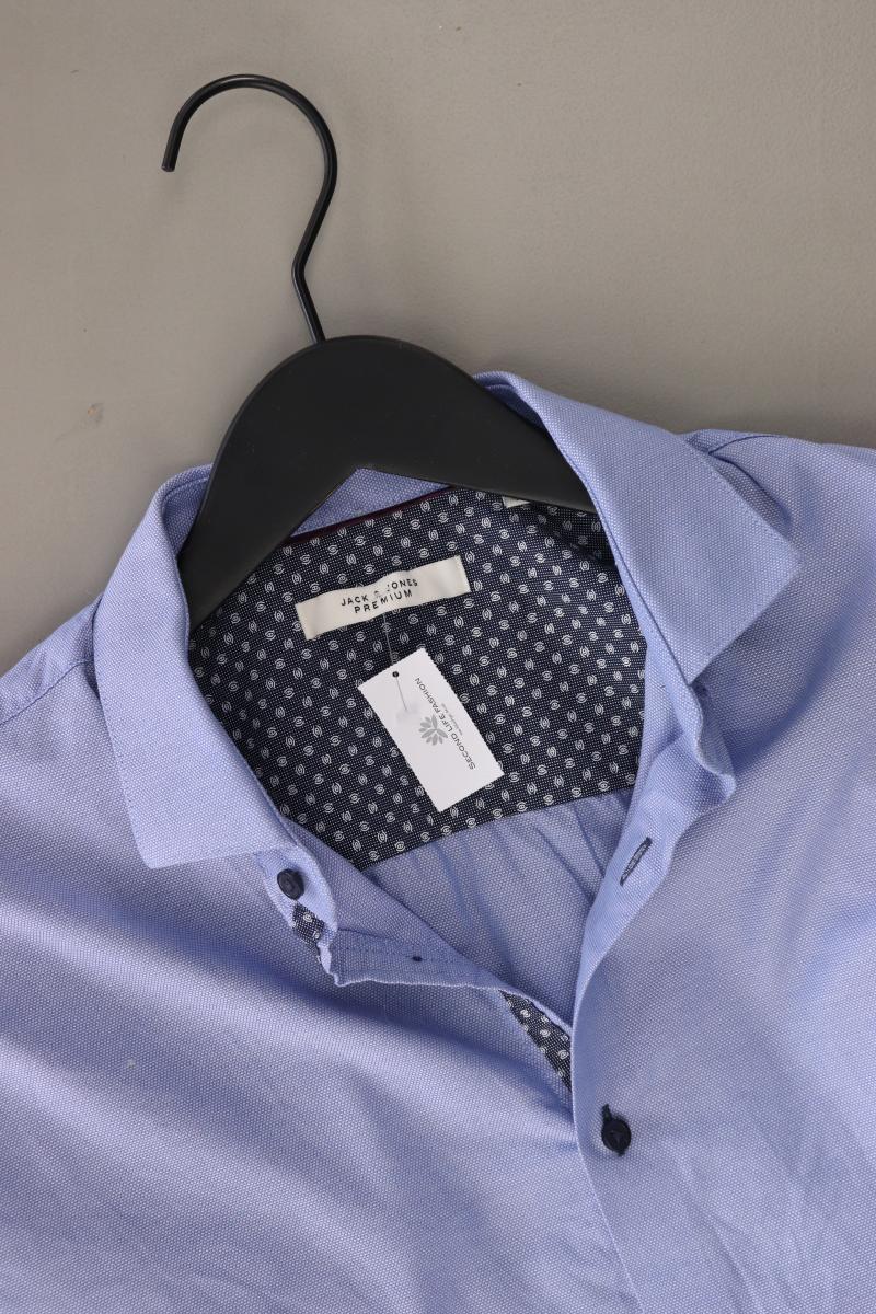 Jack & Jones Langarmhemd für Herren Gr. M blau aus Baumwolle