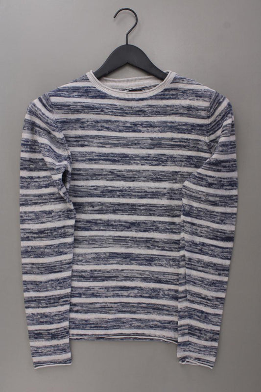 DSTREZZED Feinstrickpullover für Herren Gr. S gestreift blau aus Baumwolle