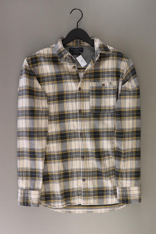 Jack & Jones Karohemd für Herren Gr. M kariert Langarm creme aus Baumwolle